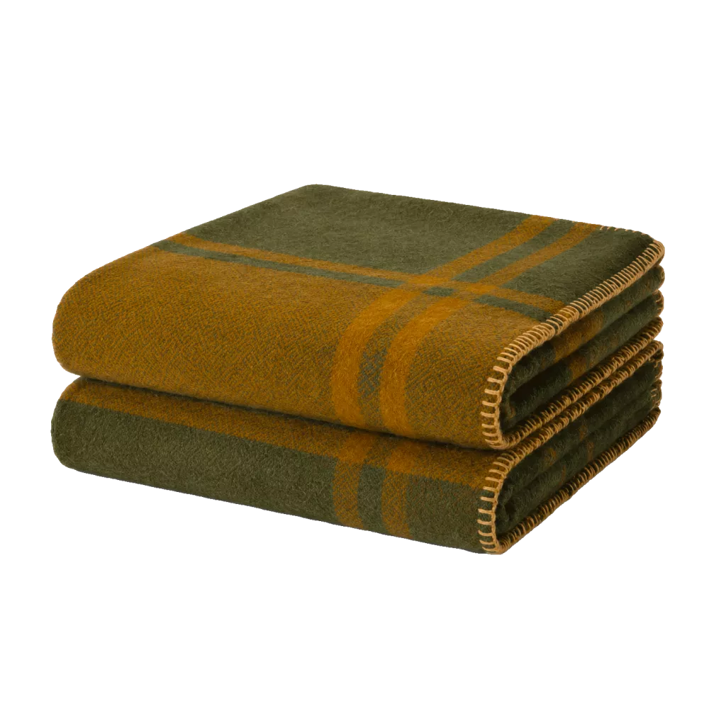 HYGGE PLAID 140X200 02 GOLD/OLIVE